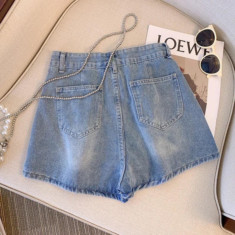 Plus Size Denim Short Casual Stijlvol Zomerbroek
