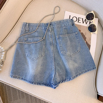 Plus Size Denim Short Casual Stijlvol Zomerbroek