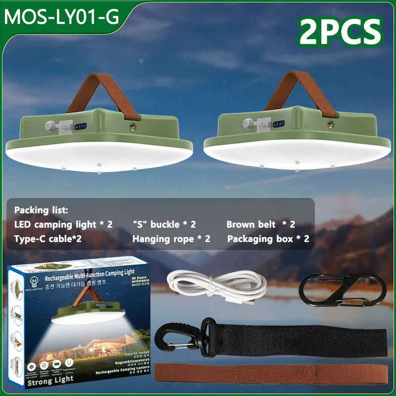 Zonne-Oplaadbare Campinglamp 80W LED met Magneet en Zoom