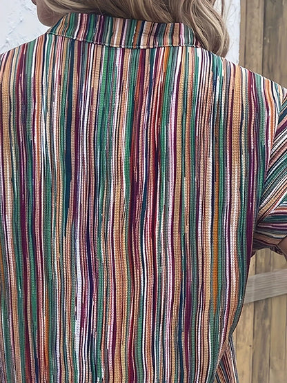 Plus Size Blouse Gestreept Casual voor Dames