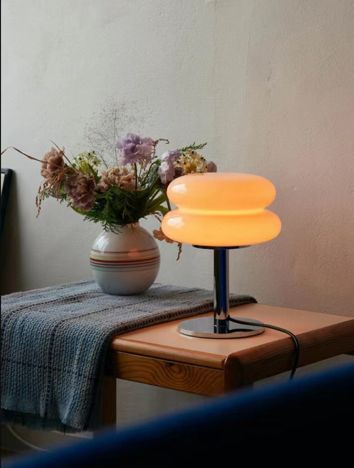 Stijlvolle Glas Tafellamp met LED Verlichting