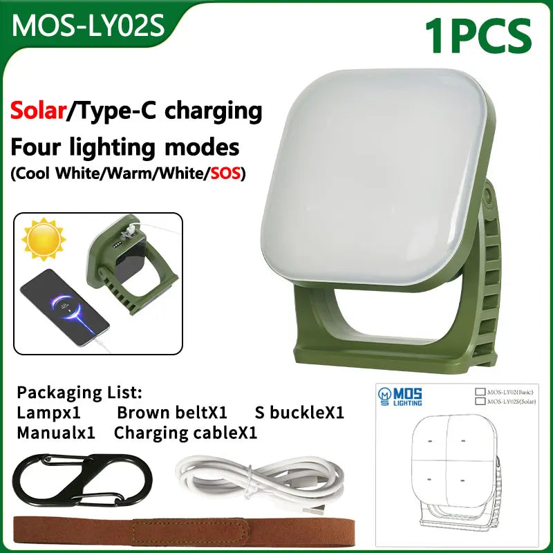 Zonne-Oplaadbare Campinglamp 80W LED met Magneet en Zoom