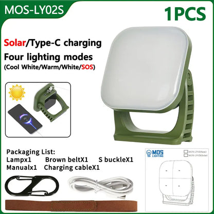 Zonne-Oplaadbare Campinglamp 80W LED met Magneet en Zoom