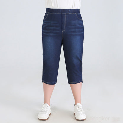 Plus Size Driekwartsbroek Trendy Veelzijdig voor Vrouw