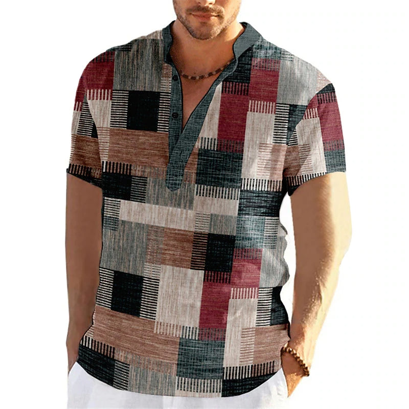 Plus Size T-Shirt Retro Comfortabel voor Mannen