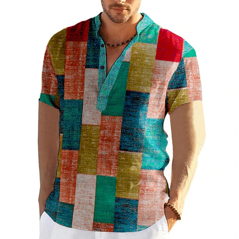 Plus Size T-Shirt Retro Comfortabel voor Mannen