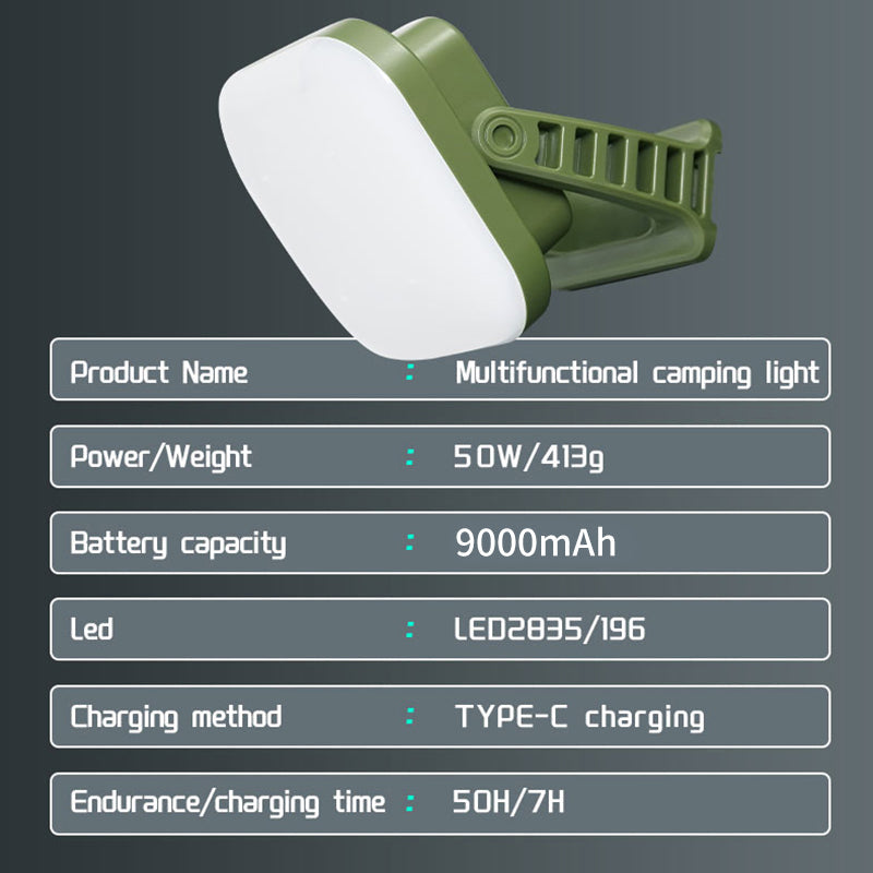 Zonne-Oplaadbare Campinglamp 80W LED met Magneet en Zoom