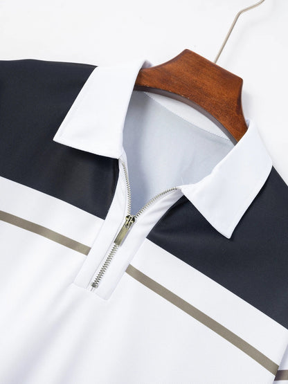 Plus Size Polo Shirt Gestreept Stijlvol voor Mannen