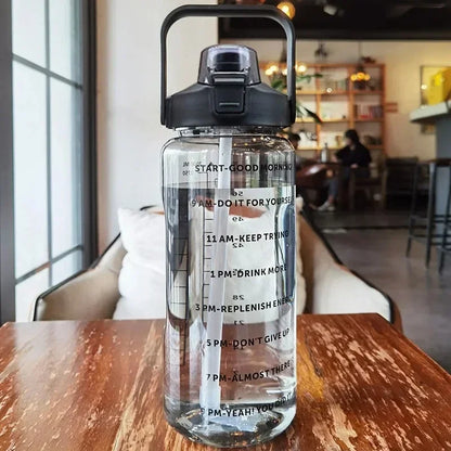Waterfles 2L met Rietje en Tijdmaker voor Sport en Fitness