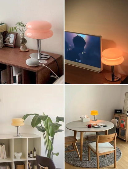 Stijlvolle Glas Tafellamp met LED Verlichting