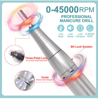 Elektrische Nagelvijl 45000RPM Draagbaar Oplaadbaar Stil voor Manicure
