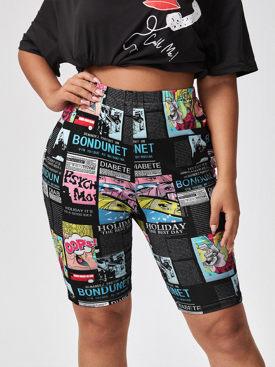 Plus Size Short Broek Opvallend Casual Mode - Mode Vibes