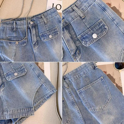 Plus Size Denim Short Casual Stijlvol Zomerbroek