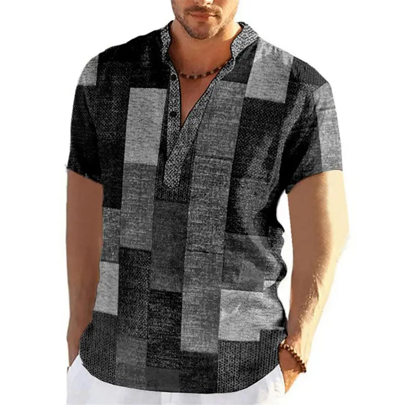 Plus Size T-Shirt Retro Comfortabel voor Mannen