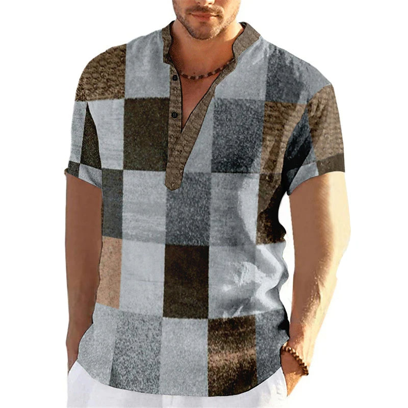 Plus Size T-Shirt Retro Comfortabel voor Mannen