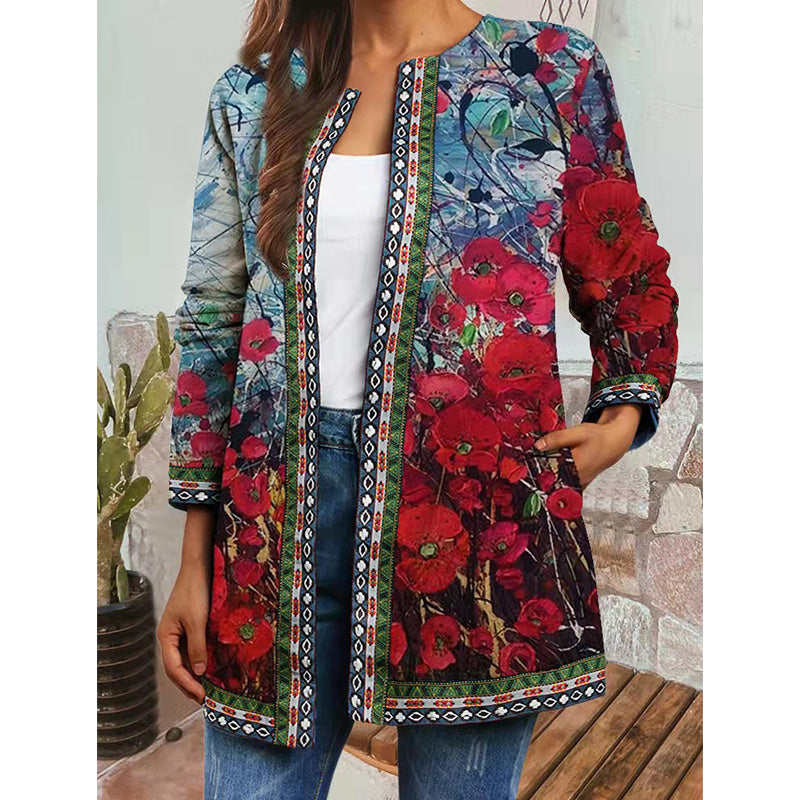 Bloemenjas Vrouw Zomerjas Met Floral Print