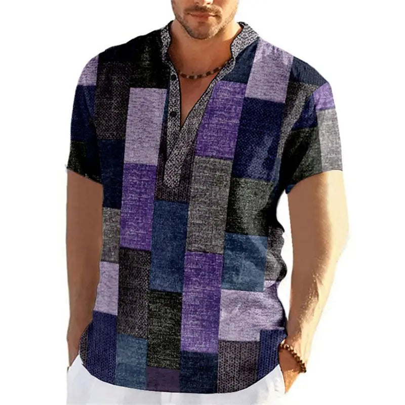 Plus Size T-Shirt Retro Comfortabel voor Mannen