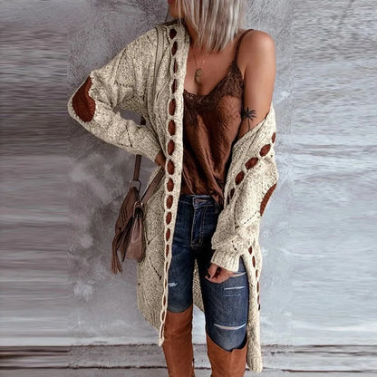 Gebreide Trui met Capuchon Vintage Stijl Elegance - Mode Vibes