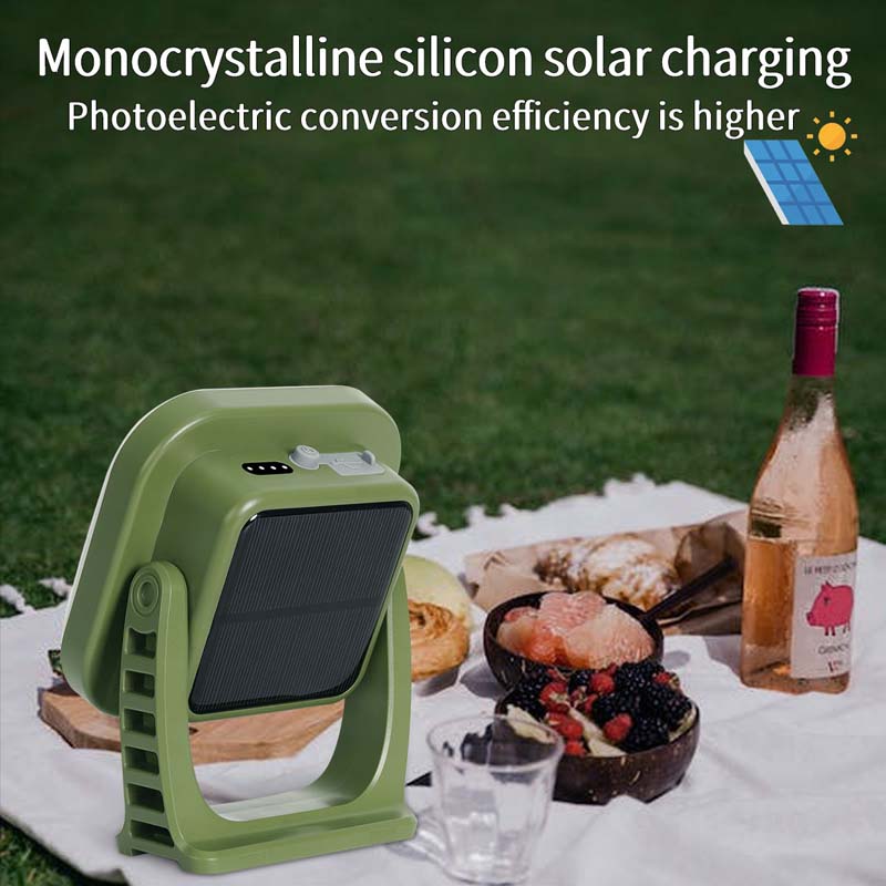 Zonne-Oplaadbare Campinglamp 80W LED met Magneet en Zoom
