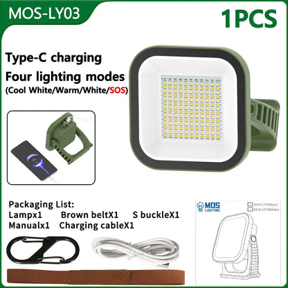 Zonne-Oplaadbare Campinglamp 80W LED met Magneet en Zoom
