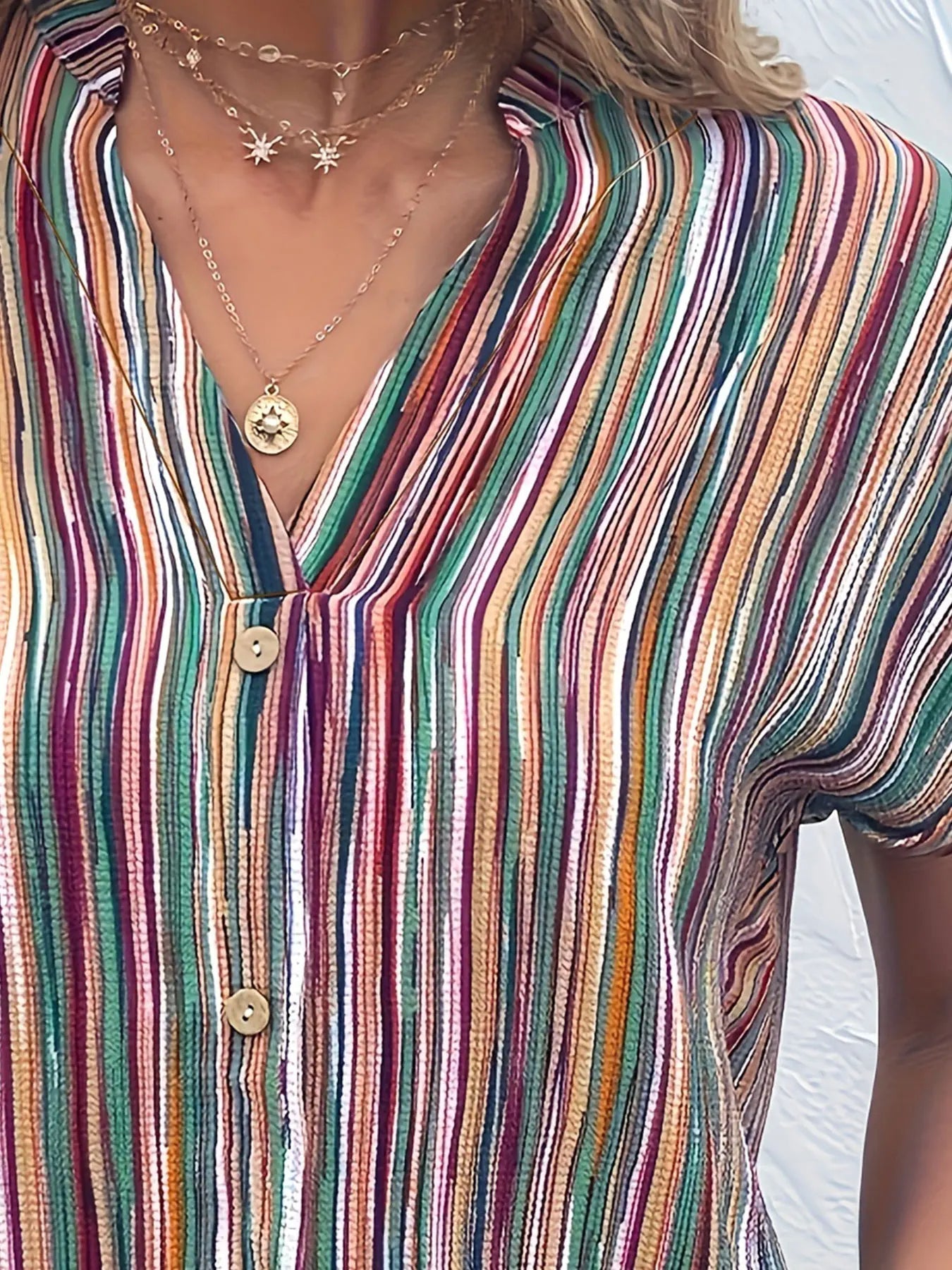 Plus Size Blouse Gestreept Casual voor Dames