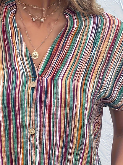 Plus Size Blouse Gestreept Casual voor Dames