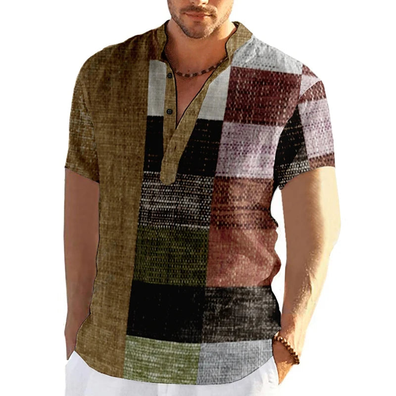 Plus Size T-Shirt Retro Comfortabel voor Mannen