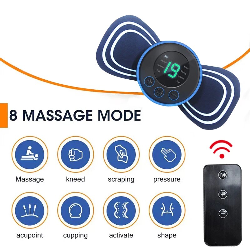 Draagbare Nek Massager met Afstandsbediening en Massageapparaat