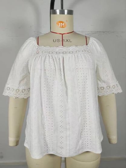 Plus Size Blouse Luchtige Stijlvolle Vrouwen Bloes