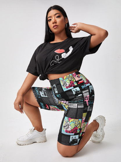 Plus Size Short Broek Opvallend Casual Mode