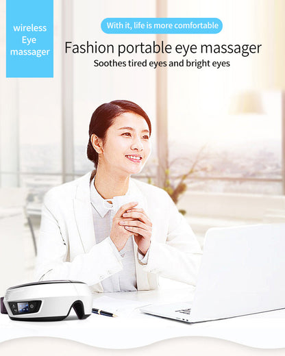 Oogmassage Apparaat met Warmte, Trilling en Bluetooth Muziek
