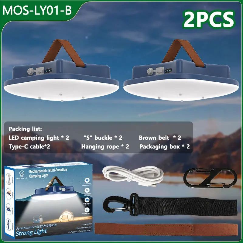 Zonne-Oplaadbare Campinglamp 80W LED met Magneet en Zoom