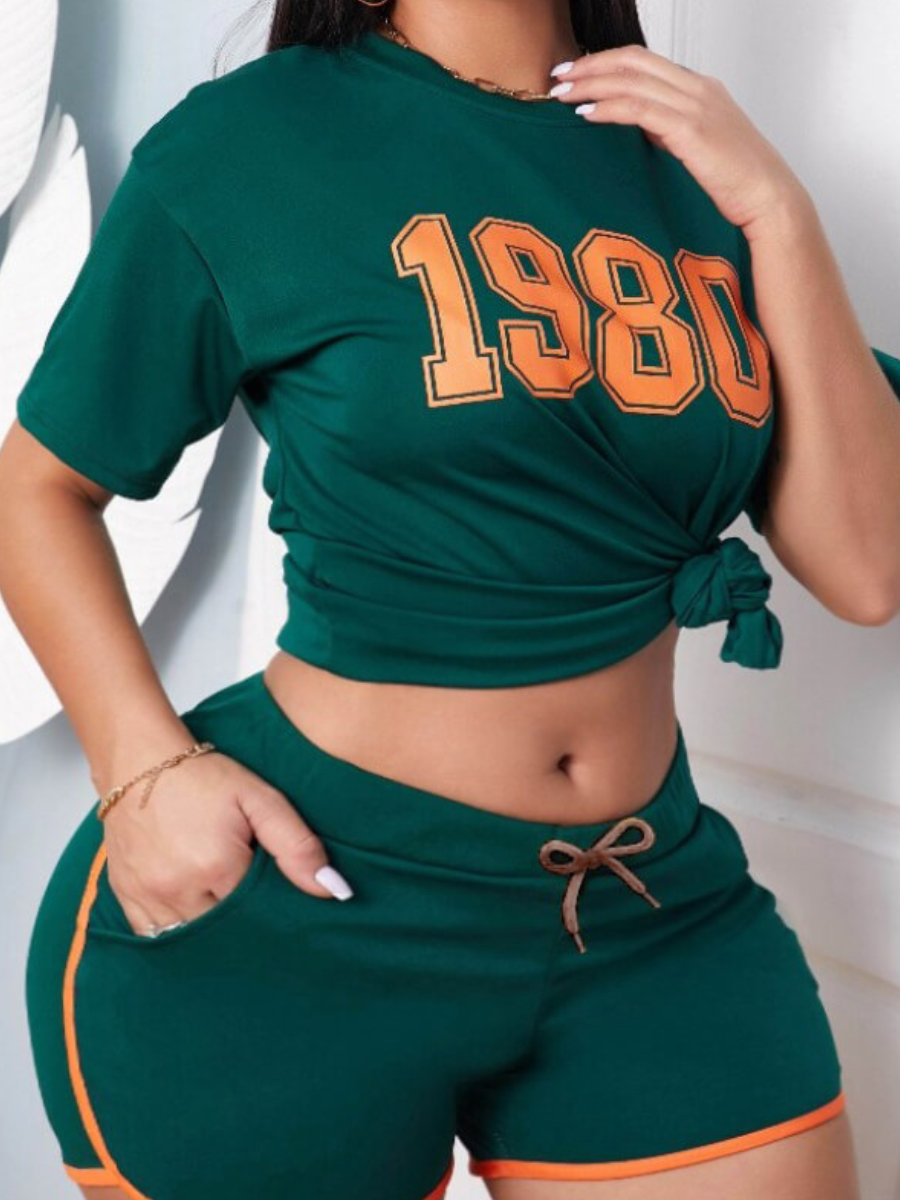 Plus Size Sportset Fleur Trendy en Comfortabel