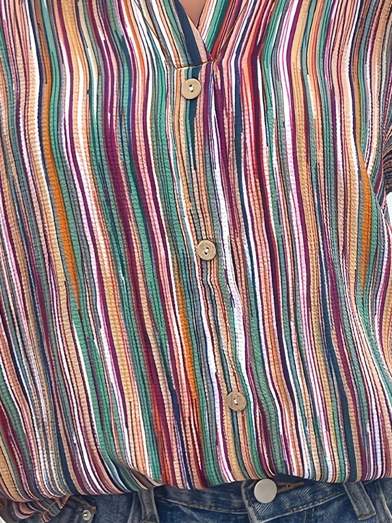 Plus Size Blouse Gestreept Casual voor Dames