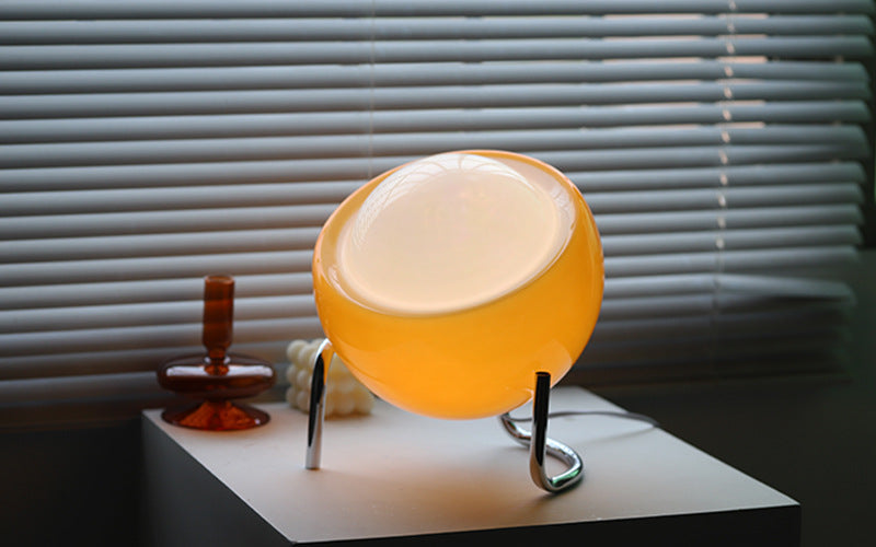 Retro Tafellamp Glas Dimbaar Sfeervol voor Woonkamer