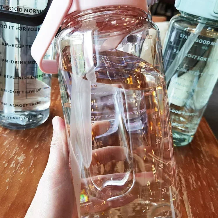 Waterfles 2L met Rietje en Tijdmaker voor Sport en Fitness
