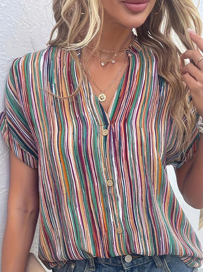 Plus Size Blouse Gestreept Casual voor Dames
