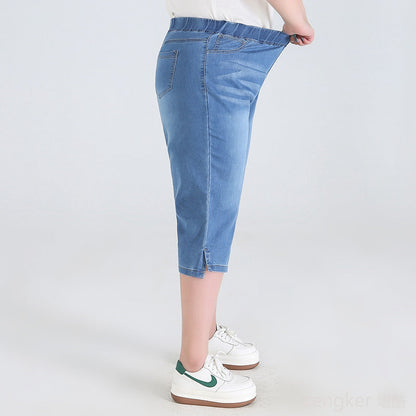 Plus Size Driekwartsbroek Trendy Veelzijdig voor Vrouw