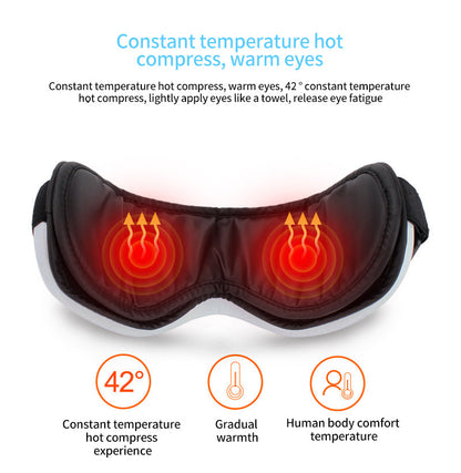 Oogmassage Apparaat met Warmte, Trilling en Bluetooth Muziek