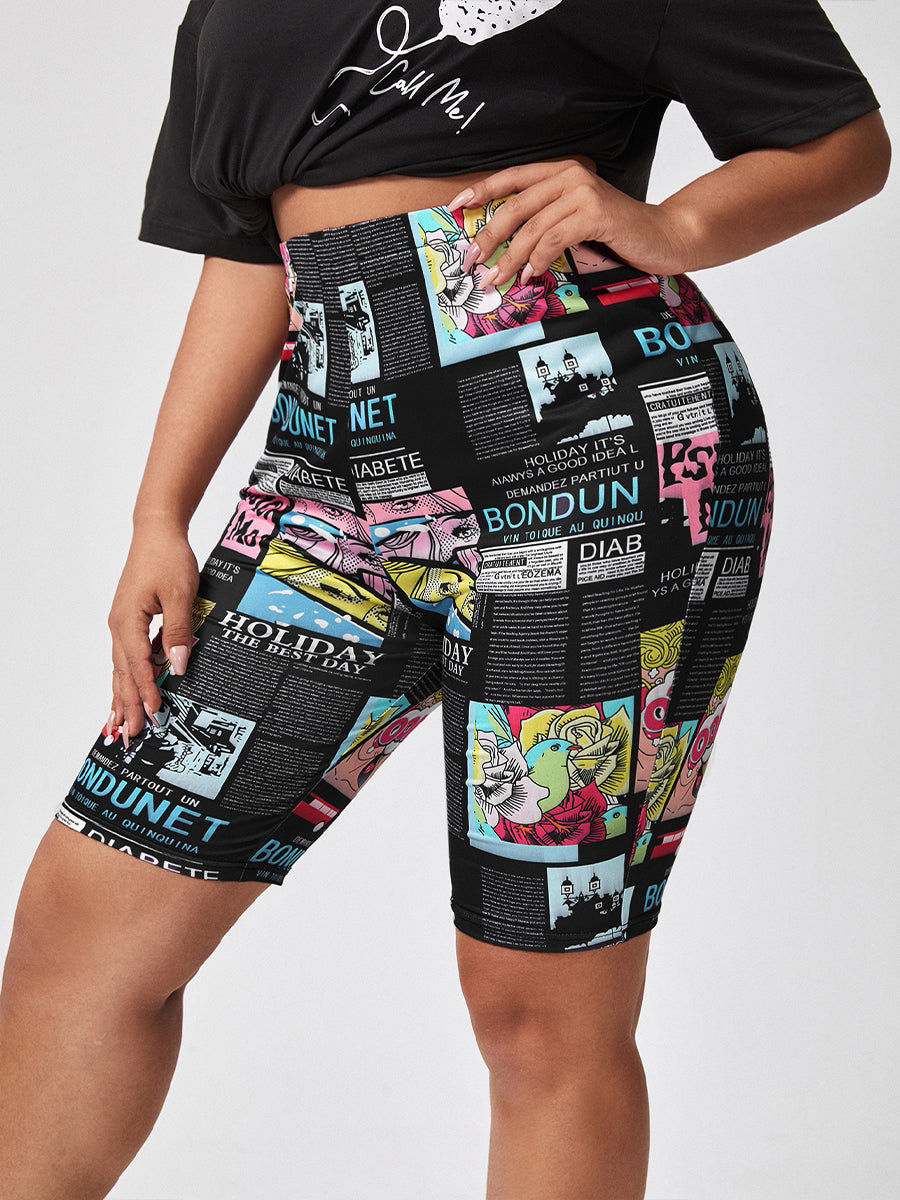 Plus Size Short Broek Opvallend Casual Mode