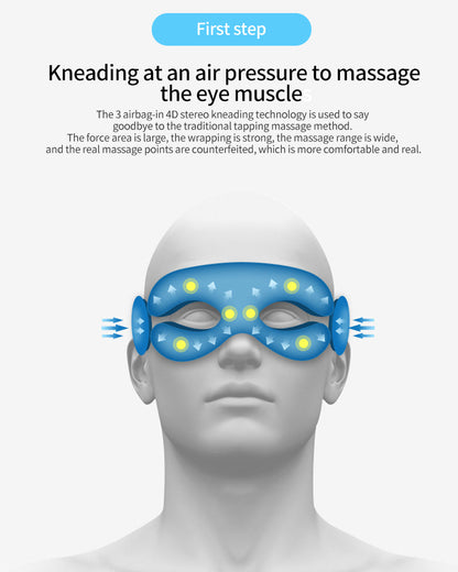 Oogmassage Apparaat met Warmte, Trilling en Bluetooth Muziek