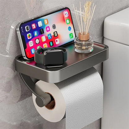 Wandtoiletrolhouder met Opbergplankje