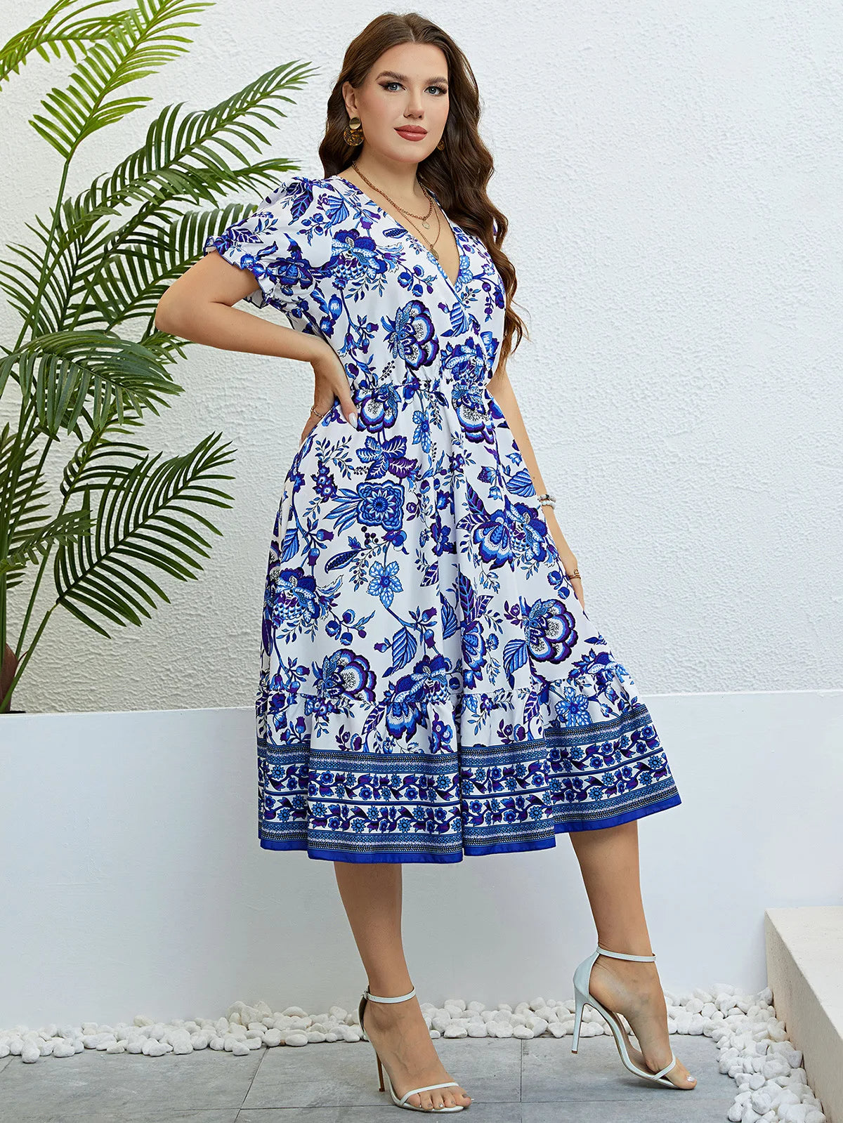 Plus Size Jurk Vrolijke Zomerjurk Stijlvolle Vrouwelijke Jurk