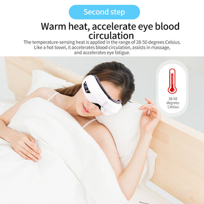 Oogmassage Apparaat met Warmte, Trilling en Bluetooth Muziek