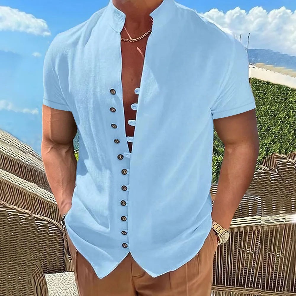 Plus Size Overhemd Zacht Ademend voor Mannen
