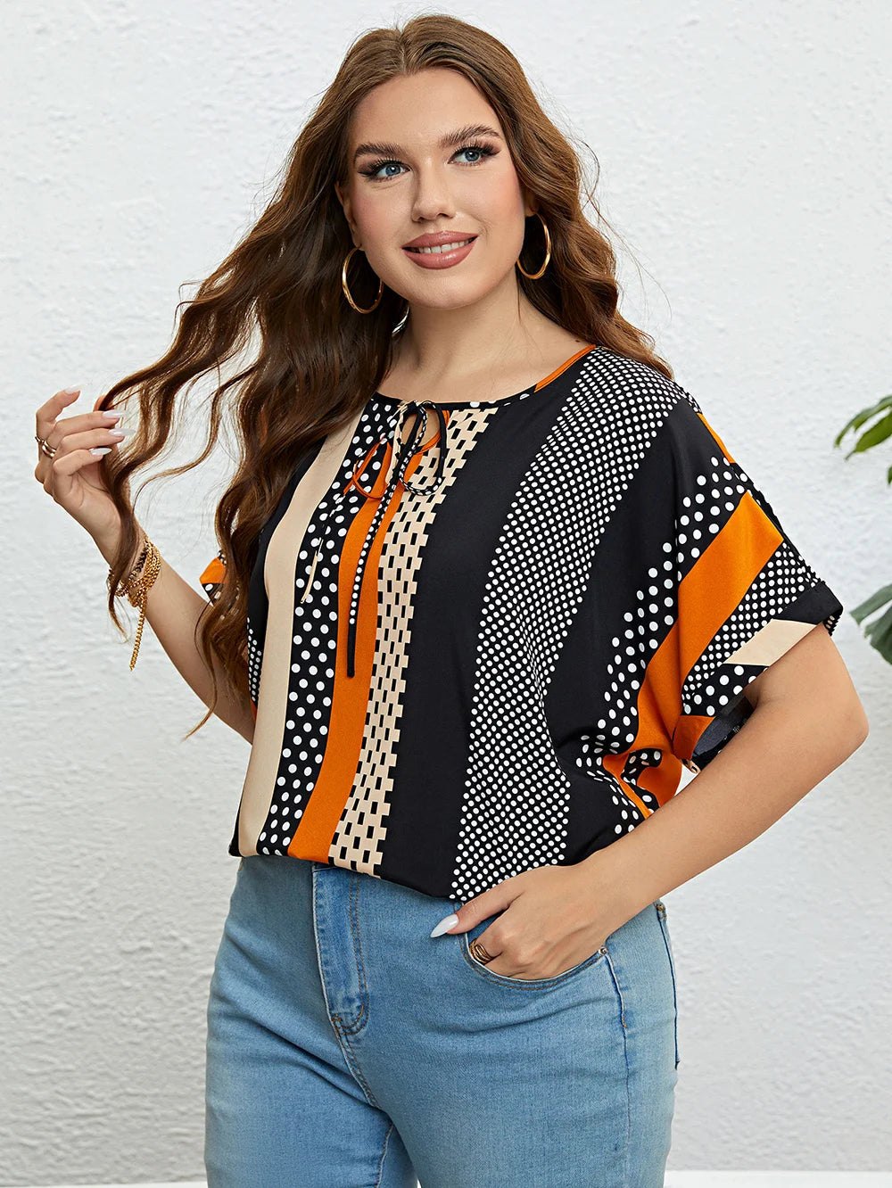 Plus Size Blouse Comfortabel en Casual