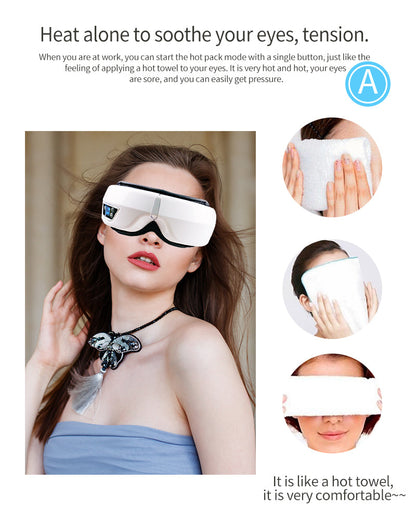 Oogmassage Apparaat met Warmte, Trilling en Bluetooth Muziek
