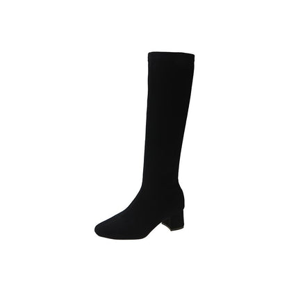 Elegante dikke hak comfortabele hoge laarzen