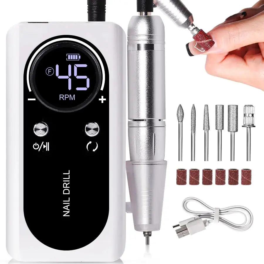 Elektrische Nagelvijl 45000RPM Draagbaar Oplaadbaar Stil voor Manicure