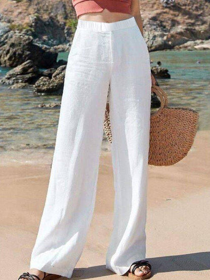 Witte Linnen Comfort Broek